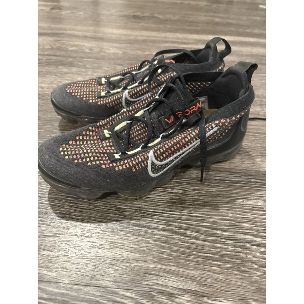 Nike Air VaporMax 2021 Flyknit Shoes 7.5 Multi-Color Black Lime Pink DO5886-900